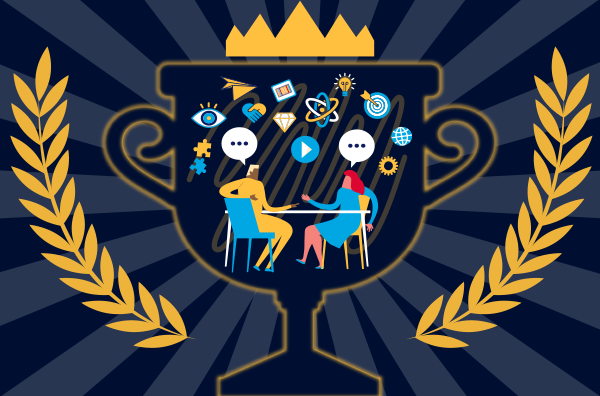 A faculty member consults with an instructional designer to create an award winning course.